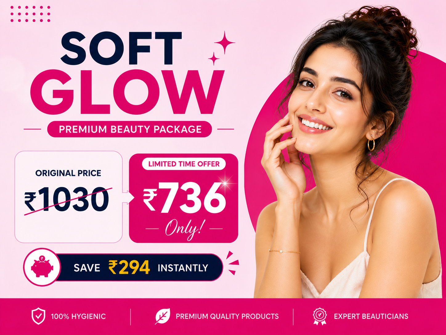 Soft Glow - Facial + Head Massage + Threading