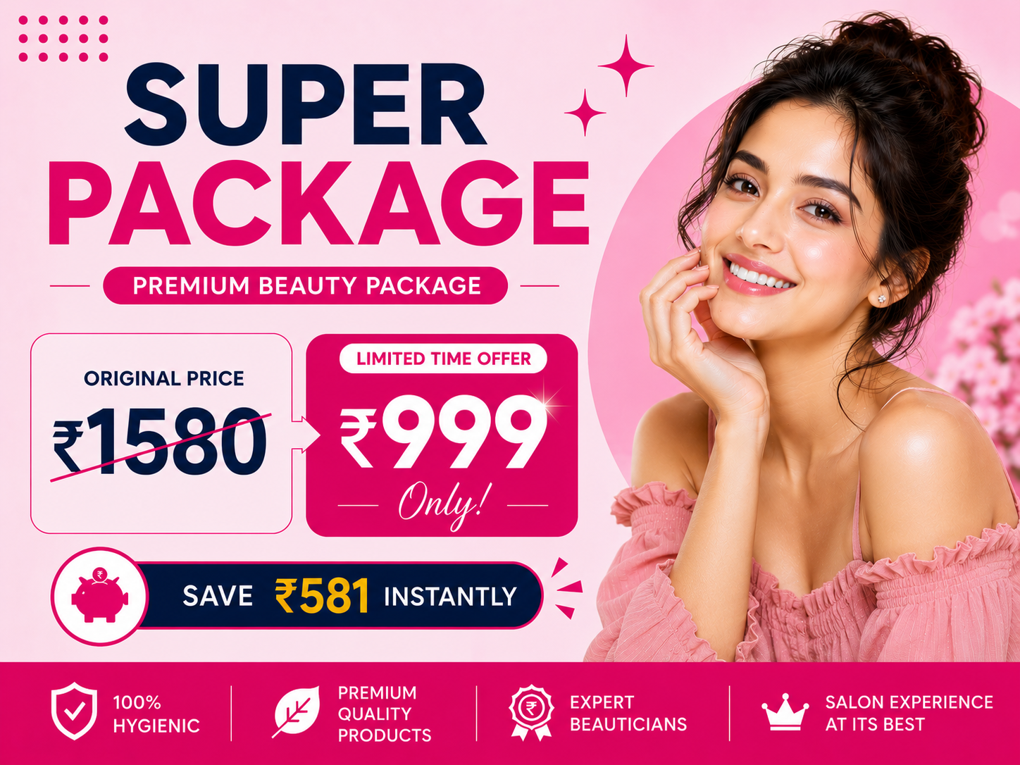 Super Package Full Arms +Full Legs+Under Arms Waxing+Facial+Threading